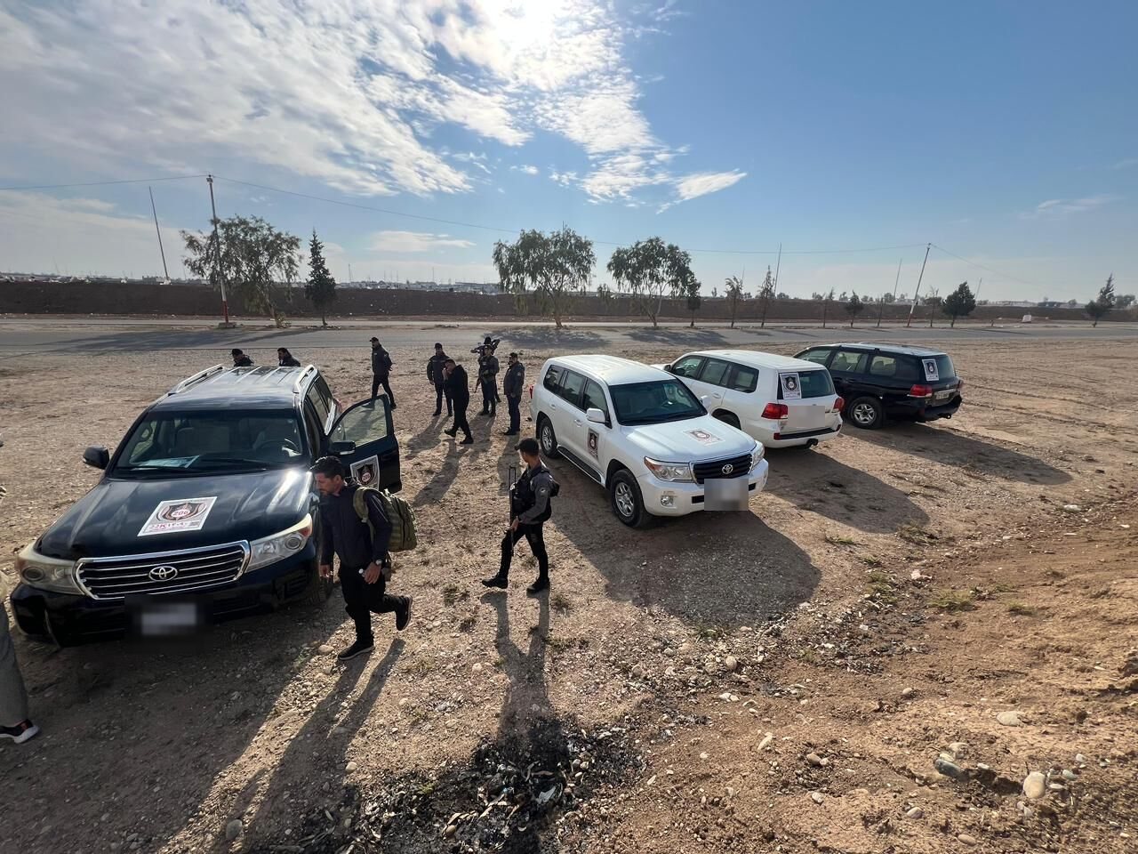 Diri Al-Nassir protection vehicles during a field mission